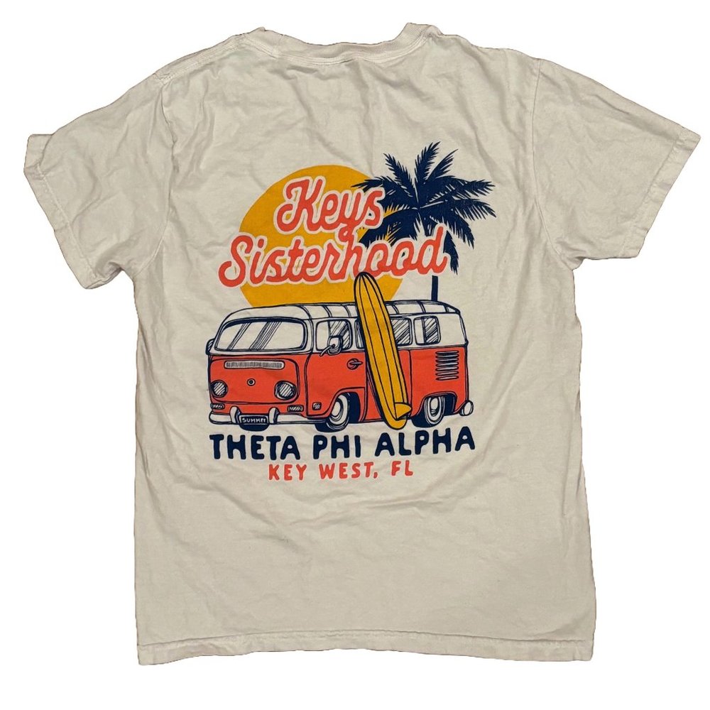 Theta Alpha Phi Sorority Keys Sisterhood Comfort Colors Tee Shirt, Small
